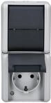 Jung 876 W Kombination 876W Schalter-Steckdose, Grau