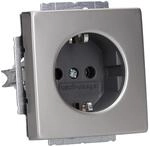 Busch-Jaeger 20 EUC-866 Schuko Steckdosen-Einsatz - Edelstahl Silber 