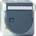 Gira 044031 Schuko Steckdose Beschriftungsfeld Bajonett WD Aufputz, grau