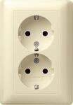 Gira 078001 Doppel Schuko Steckdose Standard 55, cremewei&szlig;