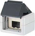 METZ CONNECT Modul IP44 AP-Geh&auml;use grau unbest&uuml;ckt f&uuml;r 2 Module