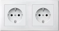 Merten MEG2328-1519 SCHUKO-Doppel-Steckdose, BRS, Steckklemmen, polarwei&szlig;, M-SMART