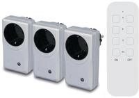 UNITEC Funkfernschalterset mit Selbstlernfunktion, Funksteckdosen Set, 3 Steckdosen +