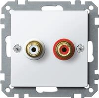 Merten MEG4350-0319 Steckdose f&uuml;r Audio Anschluss, polarwei&szlig; gl&auml;nzend,...