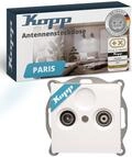 Kopp PARIS 2-fach Antennensteckdose - Arktis-Wei&szlig; - Hochwertige IP20