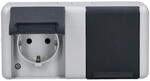 Jung 8220-1W Schuko-Steckdose 2-fach, Schwarz, Wei&szlig;