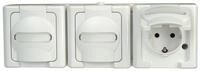 Kopp BLUE ELECTRIC 131302006 - Schutzkontakt-Steckdose mit Klappdeckel, 3-fach,
