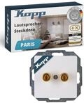 Kopp PARIS Lautsprecher-Steckdose in Arktis-Wei&szlig; - Unterputz-Steckdose f&uuml;r 4mm
