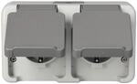 Schneider Electric Merten Schuko-Steckdose mit Klappdeckel, 2-fach, Aufputz,