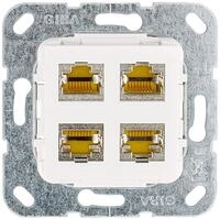 Gira 569903 MJ RJ45 Cat 6A 10 GB 4 Fach LSA Plus Einsatz, reinwei&szlig;