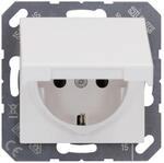 JUNG A1520KLWW SCHUKO&reg; Steckdose mit Klappdeckel Alpinwei&szlig; Serie A
