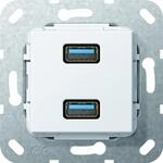 Gira 568403 USB 3.0 A 2 Fach Gender Changer Einsatz, reinwei&szlig;