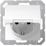 Jung Schuko Steckdose 16 A 250 V mit Klappdeckel Serie AS 500 Alpinwei&szlig;, 1...