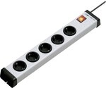 Ehmann 0201x01054301 Steckdosenleiste mit Schalter 5fach Grau, Schwarz Schutzkontakt