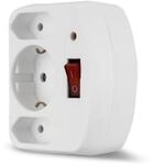 REV Steckdosenadapter - Mehrfachsteckdose 3-Fach mit Schalter, erh&ouml;htem