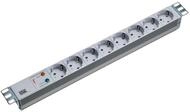 Bachmann Steckdosenleiste 19'' Zoll PDU 8-Fach mit &Uuml;berspannungsschutz 1HE 2m...