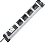 Kopp 228120012 Powerversal Steckdosenleiste 4-fach mit FI/LS Schalter, Grau, Schwarz