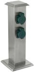EGLO Outdoor Zubeh&ouml;r Steckdosens&auml;ule, Gartensteckdose, 4 Steckdosen, Material: