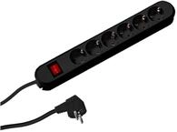 Bachmann Steckdosenleiste SMART 6-Fach 3m Mehrfachsteckdose mit Schalter Schwarz