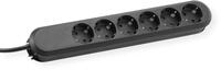 BACHMANN Steckdosenleiste SMART 6-Fach 3m Mehrfachsteckdose Schwarz 381.148K