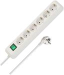 Brennenstuhl Eco-Line, Steckdosenleiste 6-fach (Steckerleiste mit Schalter und 3m
