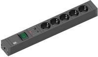 Bachmann Steckdosenleiste Connect Line Schalter, 4200022, Schwarz