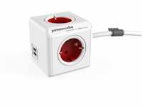 allocacoc PowerCube Extended USB inkl. 1,5 m Kabel rot Type F