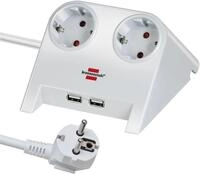 Brennenstuhl Desktop-Power Steckdosenleiste 2-Fach f&uuml;r den Tisch (Tischsteckdose mit