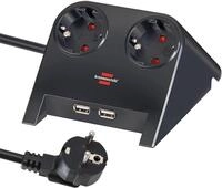Brennenstuhl Desktop-Power Steckdosenleiste 2-Fach f&uuml;r den Tisch (Tischsteckdose mit