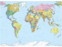 Komar 4-050 Wandtapete 270X188 World Map Fototapete 270 x 188 cm-Tapete, Wand,