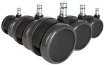 hjh OFFICE 619028 5X ungebremste Rollen ROLO Free Stuhlrollen f&uuml;r Hartb&ouml;den 10mm /