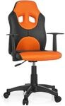 hjh OFFICE 670810 Kinder-Drehstuhl Kid Game AL Kunstleder Schwarz/Orange