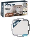 Kopp Milano Universalschalter in Wei&szlig; - 4 St&uuml;ck - Lichtschalter-Unterputz mit 10AX