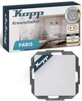 Kopp PARIS Kreuzschalter in Arktis-Wei&szlig; - Hochwertiger IP20 Schalter mit