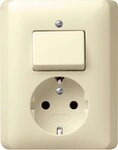 Gira 017601 Wippschalter/Steckdose volle Platte Cremewei&szlig; gl&auml;nzend