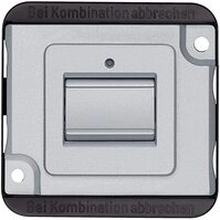 Merten Taster-Eins., Wechsel 1-polig, 10 A, AC 250 V, mattsilber, Panzer,