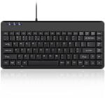 Perixx PERIBOARD-409 Mini Wired Keyboard - USB - US English Layout - Piano Black