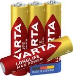 VARTA Batterien AAA, 4 St&uuml;ck, Longlife Max Power, Alkaline Micro-Batterie