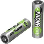 ANSMANN 2X Akku AA Mignon 800 mAh 1,2V NiMH f&uuml;r Schnurlostelefon & DECT 