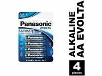 Panasonic Evolta Alkali-Batterie, AA Mignon, 4er Pack, für energieintensive