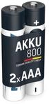 ANSMANN Akku AAA Micro 800 mAh 1,2V NiMH 2 St&uuml;ck f&uuml;r Ger&auml;te mit hohem