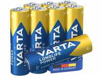 VARTA Batterien AA, 8 Stück, Longlife Power, Alkaline, 1,5V, ideal für Spielzeug,