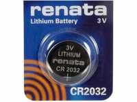 1 x Renata Batterie 2032 CR2032 Lithium Batterie, Für Uhren/Taschenrechner,...