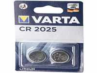 VARTA Batterien Knopfzelle CR2025, 2 Stück, Lithium Coin, 3V, kindersichere