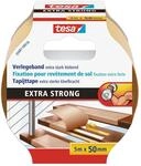 tesa Verlegeband extra stark klebend - Doppelseitiges Klebeband zum Verlegen von