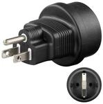 Goobay Schutzkontakt Buchse auf US / Japan Stecker Netzadapter Reiseadapter, 1