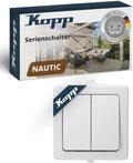 Kopp NAUTIC Serienschalter in Arktis-Wei&szlig; - Hochwertiger Doppel-Lichtschalter mit