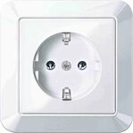 Merten MEG2301-1019 SCHUKO-Steckdose mit voller Abdeckplatte, Steckklemmen,