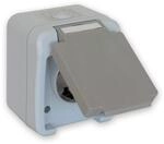 Globe Warehouse AP/FR Steckdose, 1-Fach, grau/hellgrau, IP54, PERANOVA