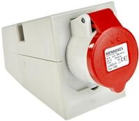 as - Schwabe CEE Steckdose Aufputz - CEE Wandsteckdose - 400 V, 16 A, 4-polig -
